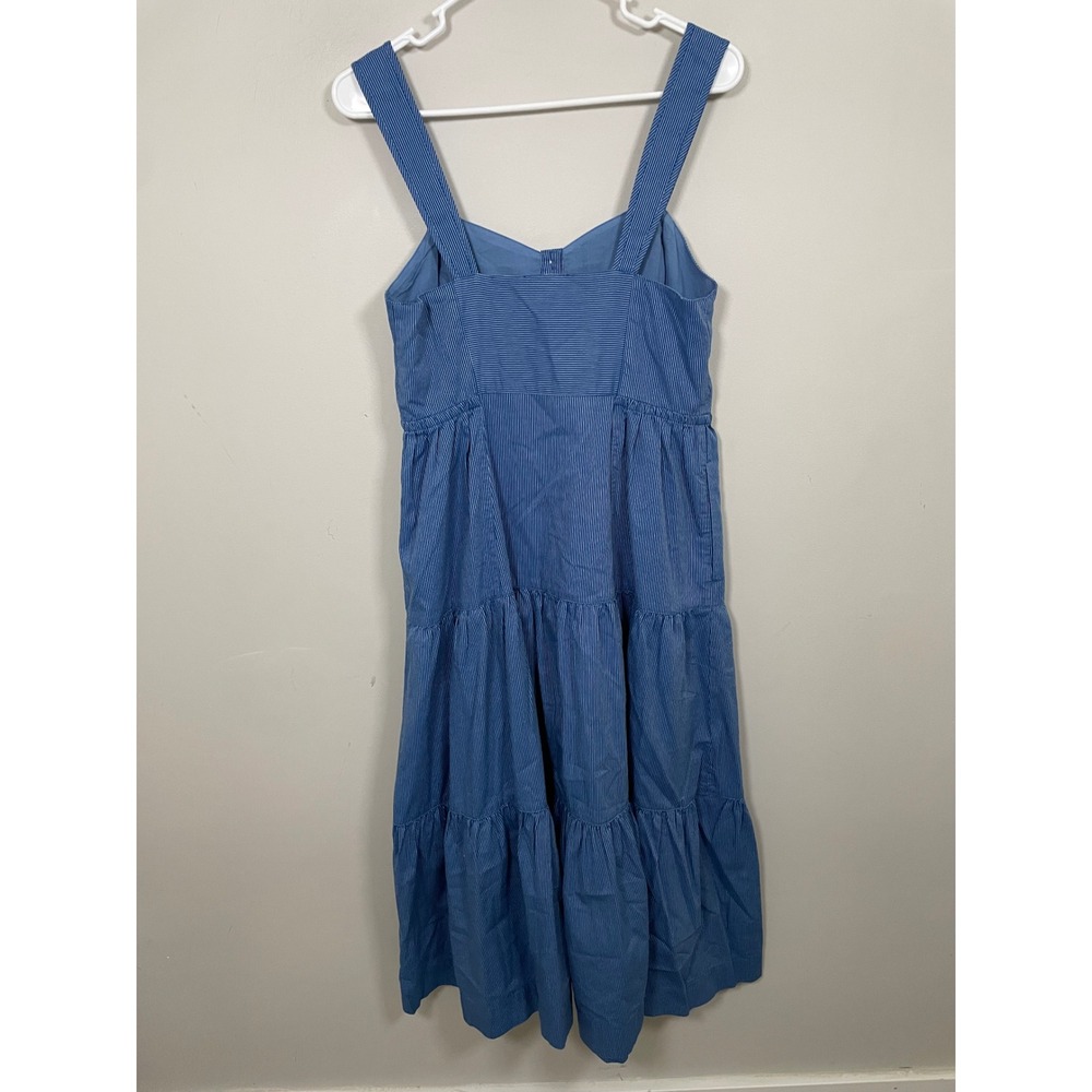 Madewell Stripe Button-Front Tiered Midi Dress Size 6 Classic Timeless Summer - Picture 6 of 11
